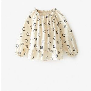 Zara Ecru floral print shirt Size 4T